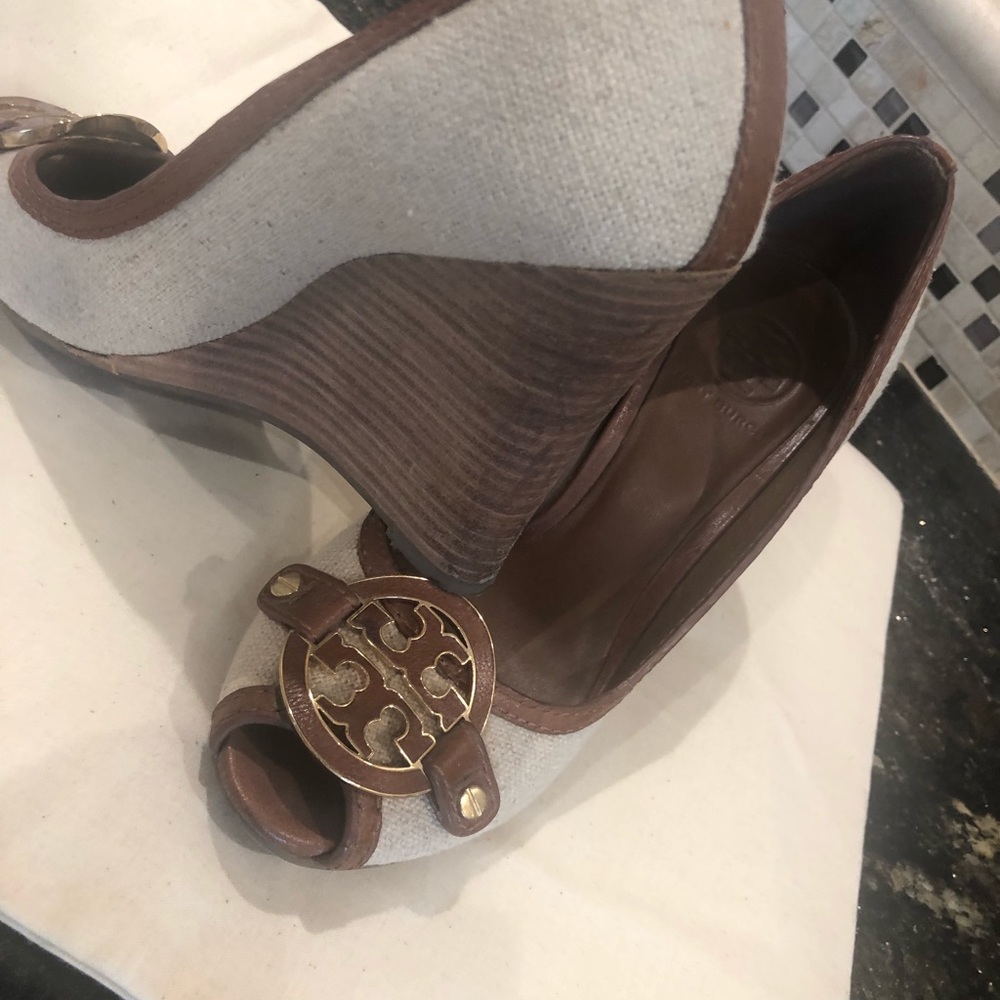 Tory Burch wedges, canvas size 8. Worn few times